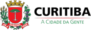 Logo da Prefeitura de Curitiba com brasão à esquerda e o texto “Curitiba, a Cidade da Gente”. Curitiba é cliente da Riole.