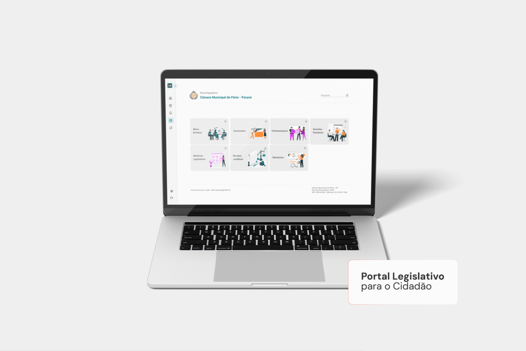 Tela de notebook mostrando o portal we para cidadãos no Promic Legis