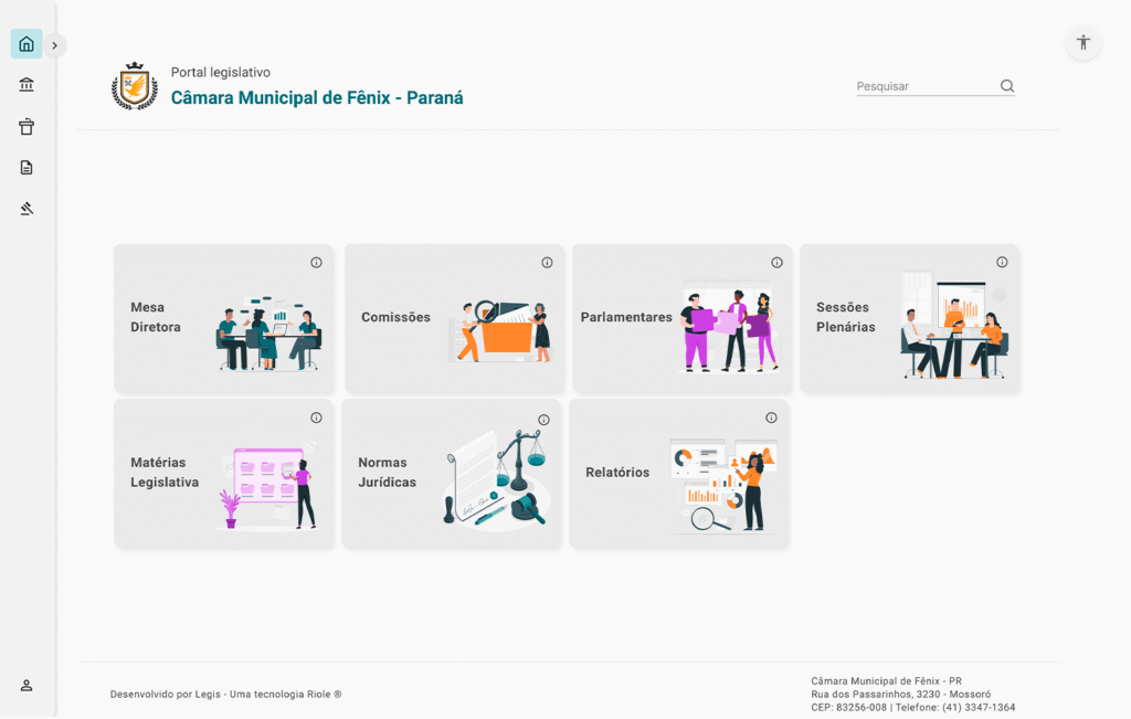 Portal web para cidadãos Promic Legis